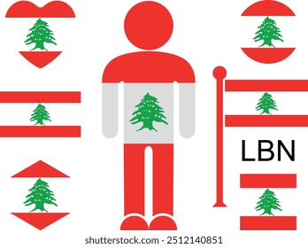 Lebanese flag. Isolated Lebanese flag on white background