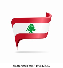 Lebanese flag map pointer layout. Vector illustration.