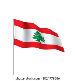 Lebanese flag, vector illustration on a white background