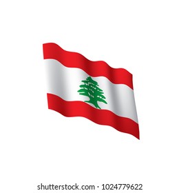 Lebanese flag, vector illustration on a white background