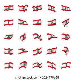 Lebanese flag, vector illustration on a white background