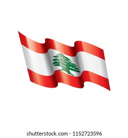 Lebanese flag, vector illustration on a white background