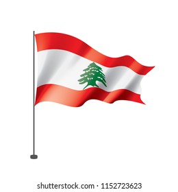 Lebanese flag, vector illustration on a white background