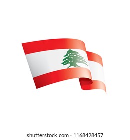 Lebanese flag, vector illustration on a white background