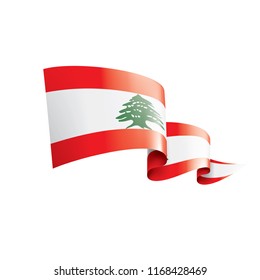 Lebanese flag, vector illustration on a white background