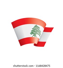 Lebanese flag, vector illustration on a white background
