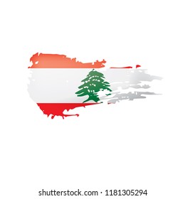 Lebanese flag, vector illustration on a white background.