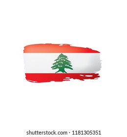 Lebanese flag, vector illustration on a white background.