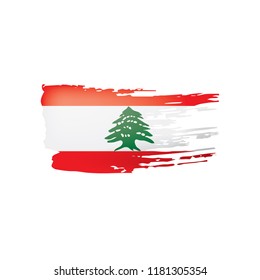 Lebanese Flag Vector Illustration On White Stock Vector (Royalty Free ...