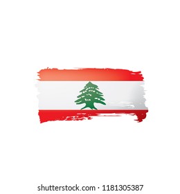 Lebanese flag, vector illustration on a white background.