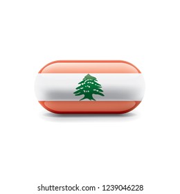 Lebanese flag, vector illustration on a white background