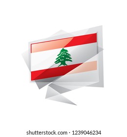 Lebanese flag, vector illustration on a white background