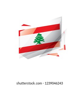 Lebanese flag, vector illustration on a white background