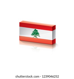 Lebanese flag, vector illustration on a white background