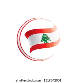 Lebanese flag, vector illustration on a white background