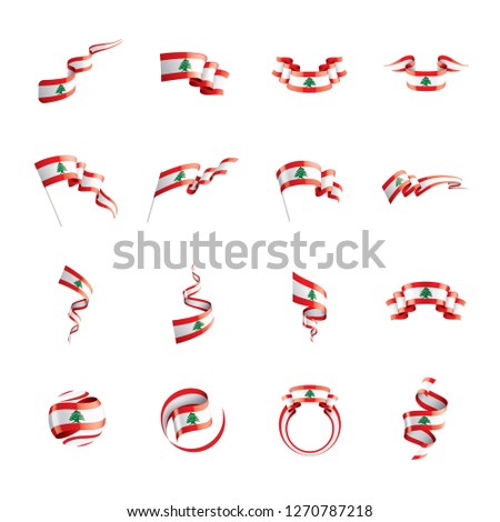 Lebanese flag, vector illustration on a white background