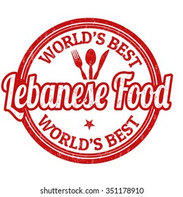 Lebanese food grunge rubber stamp on white background, vector illustration