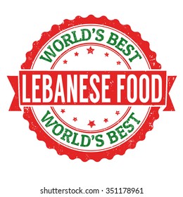 Lebanese food grunge rubber stamp on white background, vector illustration