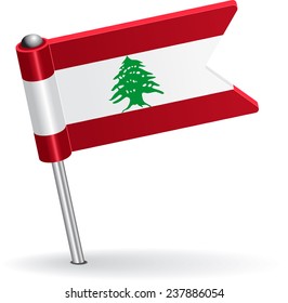 Lebanese pin icon flag. Vector illustration Eps 8.