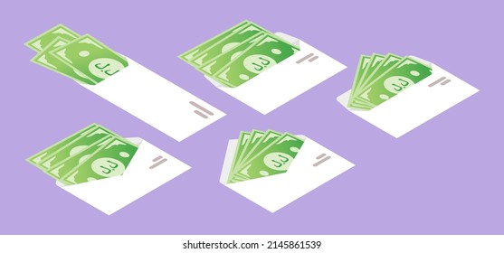 Lebanese Pound Money in Envelope