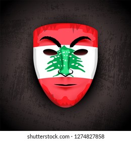 Lebanon anonymous people opinion mask on black