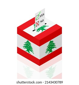 lebanon ballot box. vector illustration