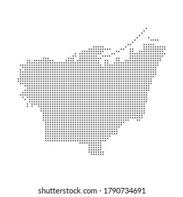 Lebanon Beirut dotted polka dot particle map in halftone. Dotted illustration isolated on a white background.
