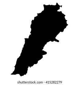 Lebanon black map on white background vector