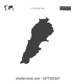 Lebanon Blank Vector Map Isolated on White Background. High-Detailed Black Silhouette Map of Lebanon.