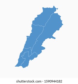 Lebanon Blue Map On White Background Lebanon Modern Icon Map Lebanon Simple Vector illustration EPS10