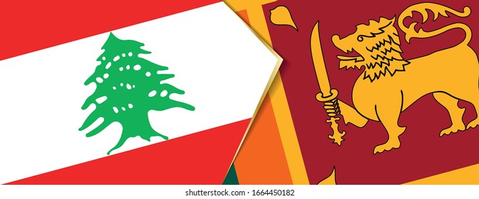 Lebanon and Bulgaria flags, two vector flags symbol of relationship or confrontation.