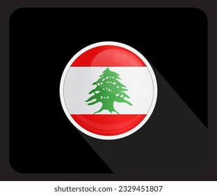 Lebanon Circle Glossy Pride Flag Icon
