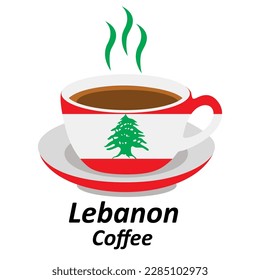 Lebanon coffee cup logo illustration design. Drink Business concept icon