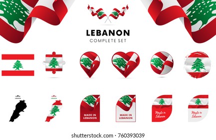 Lebanon complete set. Vector illustration.