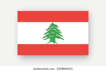 Lebanon .Detailed flag on white background. Vector illustration