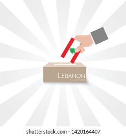 Lebanon Elections Vote Box Vector 