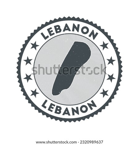 Lebanon emblem. Country round stamp with shape of Lebanon, isolines and round text. Astonishing badge. Stylish vector illustration. Stock photo © 