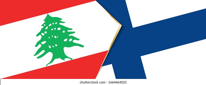 Lebanon and Finland flags, two vector flags symbol of relationship or confrontation.