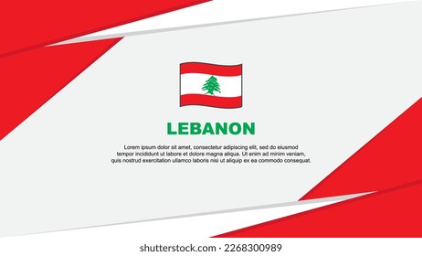 Plantilla de diseño de fondo de resumen de bandera libanesa. Ilustración del vector de caricaturas del Día de la Independencia del Líbano. Líbano
