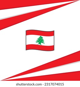 Plantilla de diseño de fondo de resumen de bandera libanesa. Cartel del Día de la Independencia del Líbano en medios sociales. Diseño del Líbano