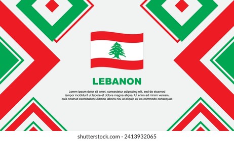 Plantilla de diseño de fondo de resumen de bandera libanesa. Ilustración de vectores de papel tapiz del Día de la Independencia del Líbano. Día de la Independencia del Líbano