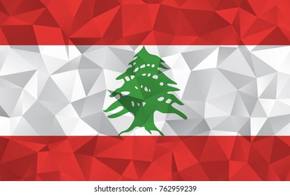 Lebanon flag. Abstract Polygon Geometric Shape Background. Vector eps10.