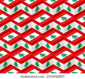 lebanon flag box pattern. vector illustration
