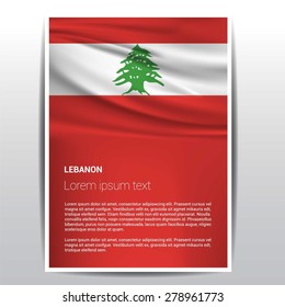 Lebanon flag Brochure - Vector Flyer Cover Page Design