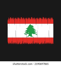 Lebanon Flag Brush Strokes. National Flag