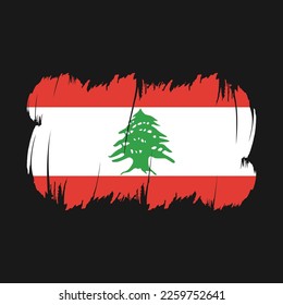 Lebanon Flag Brush Strokes Vector