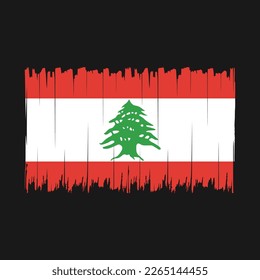 Ilustración del vector del pincel de bandera del Líbano
