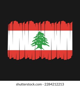 Lebanon Flag Brush Vector Illustration