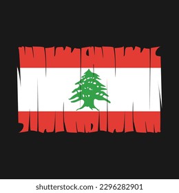 Lebanon Flag Brush Vector Illustration