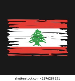 Lebanon Flag Brush Vector Illustration